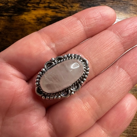 Rose quartz Sterling Silver overlay ring - Picture 10 of 14